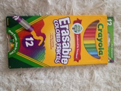 NEW Crayola Erasable Colored Pencils 12 Pk Assorted Colors Non-Toxic