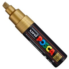 Uni Posca PC-8K Marker Pen Gold Broad Chisel Tip 8mm Line – Buy 4 Pay for 3