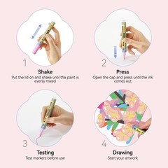 Arrtx 48 Colors Acrylic Paint Pens 3Mm Medium Tip Paint Markers Paint Pens Non