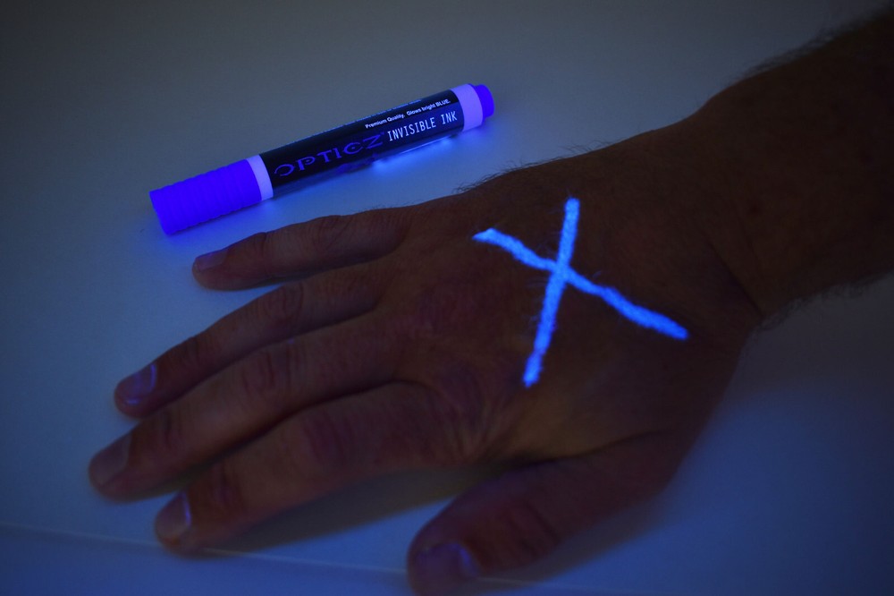 Opticz XL Blue Blacklight Reactive Large Tip Invisible UV Ink Security Marker