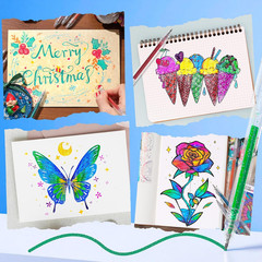 LET’S RESIN PAINT Glitter Gel Pens,18 Vibrant Colors Sparkle Gel Pen, Retractabl