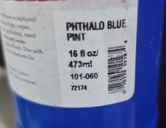 HANDY ART ACRYLIC PAINT ~ PHTHALO BLUE ~ 1 PINT/16oz.