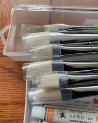 Watercolors Set (24 colors) AND Paint Brushes Set (6 brushes) BRAND NEW
