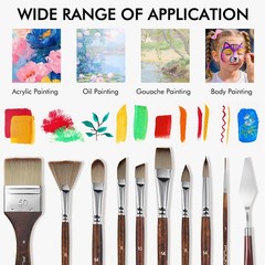 25pcs Paint Brush Set, Acrylic Paint Brushes, Professional Artist Series with…