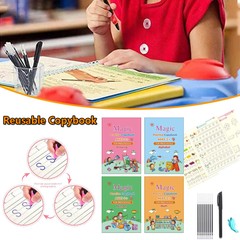 14Pcs Reusable Magic Copybook Number Math Drawing Alphabet Handwriting For Kids