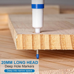 Thboxes 10 Pack Long Nib Marker, 20Mm Long Head Deep Hole Markers Waterproof Con