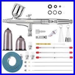 Airbrush Kit, Airbrush Gun with 4 Quick-Release Nozzle Sets0.2/0.3/0.5/0.8mm …