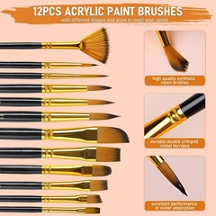 Nicpro 68PCS Acrylic Paint Canvas Set for Adults, Art Painting Supplies Kit with