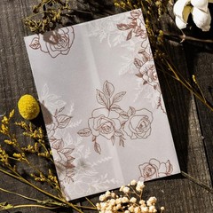 Pre Folded Vellum Jackets for 5×7 Invitations Rose Gold Foil Pattern 50 Pack