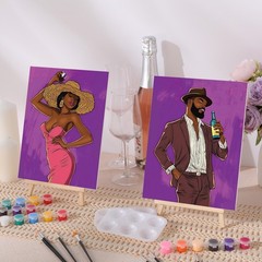 12 Pcs Pre Drawn Canvas Painting Kit for Sip and Paint Parties, 8 x 10 in