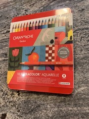 SPECIAL EDITION Caron D’ache Tin of 18 SUPRACOLOR AQUARELLE COLOURS 3.8 mm Soft