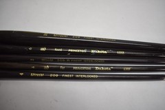 Lot of 9 Painters Synthetic Hair Brushes Utrech 209 Princeton Round Filbert More
