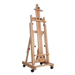 Large Studio H-Frame Easel Painting Floor Beech Wood Adjustable Pro Artist Easel