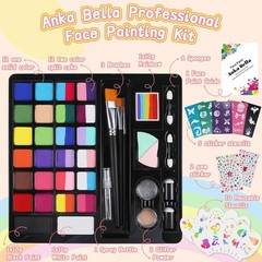 Professional face painting kit for kids，Hypoallergenic & Non-Toxic water base…
