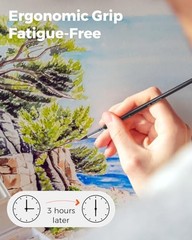 Watercolor Brushes Set of (4, 8, 10, 12,18) Extended Needle Point, Natural & 5