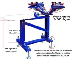 INTSUPERMAI 4 Color 1 Station Screen Printing Machine w/ Stand Micro-Adjust 1 pc
