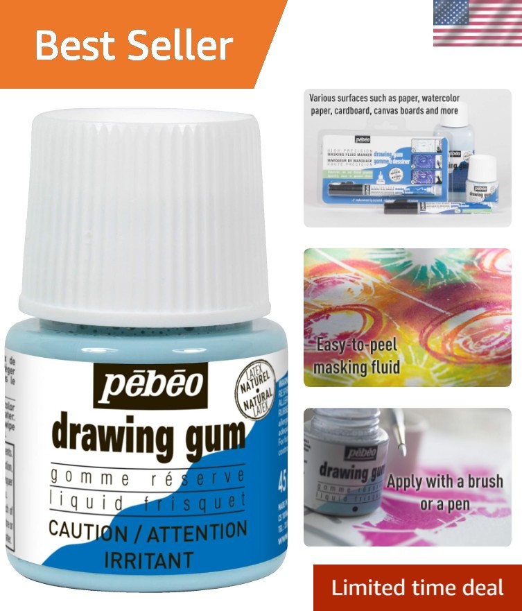 Easy Peel Liquid Latex Masking Fluid 45ml – Quick Dry Drawing Gum for Artists
