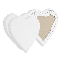 6 Pcs Heart Stretched Canvas, 4″ x 4″ Wood Cotton Blank Canvas, White