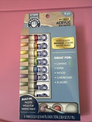 Artskills Crafters Closet Metallic Acrylic Paints 8- 0.32fl oz Tubes New In Pkg