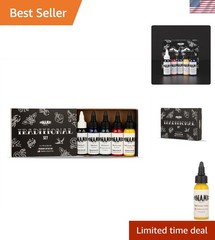 5-Piece Tattoo Ink Set – Bold Colors in 1oz Bottles for Crafting Vivid Designs