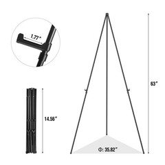 Easel Stand for Sign, Aredy 63″ Portable Painting Easel, 63 inches, black