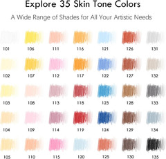 36 Skin Tones Colored Pencils Portrait Set Oil Based Pre-Sharpened Drawing Penci