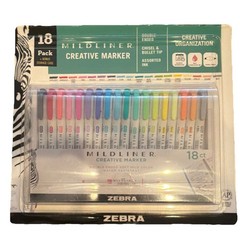 Zebra Mildliner Creative Marker 18 Pack Double Ended Multicolor Solid Finish