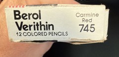 Berol Verithin Eagle Colored Pencils Carmine Box of 9 Red 745 Vintage