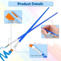 Small Paint Brushes Bulk, Anezus 100 Pcs Flat and Round Pointed Brushes Craft…