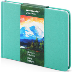 6 X 4 in Watercolor Sketchbook Journal Square Watercolor Notebook Cold Press 140