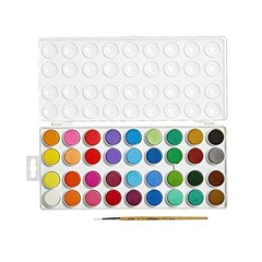 W/Brush, Set of 36 Watercolor Paint Set, Assorted 36 Piece