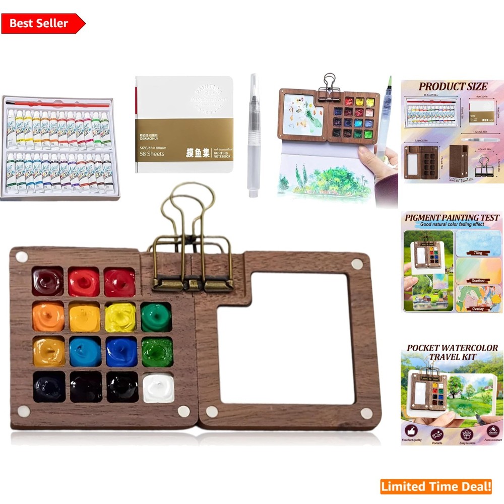 Artistic Mini Portable Watercolor Palette with Vibrant Tints – Perfect for All