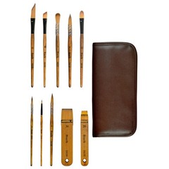 10 PCS Professional Travel Watercolor Paint Brushes Set Pointed Rounds Hake