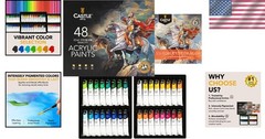 New Formula Acrylic Paint Set | 48 Tubes | Fade-Resistant