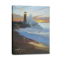 JZLDZS Coastal Lighthouse Canvas Wall Art, 12×16 Inch Framed | Dark Nautical …