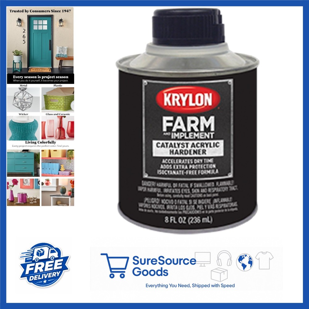 8 oz Acrylic Hardener for Wood Metal Paint Rust Resistant Catalyst Bottle