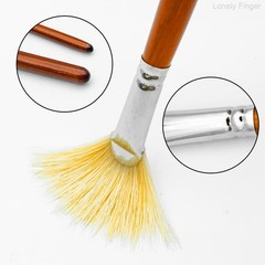 7 Piece White Bristle Natural Hair Anti Shedding Hog Bristle Paint Brushes Set