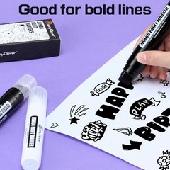 Paint Markers Pens, 2 Pack of Black and White, Premium Permanent Acrylic Pain…