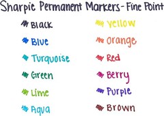 Sharpie Permanent Markers, Fine Point, Blue, 12 12 Count (Pack of 1), Blue