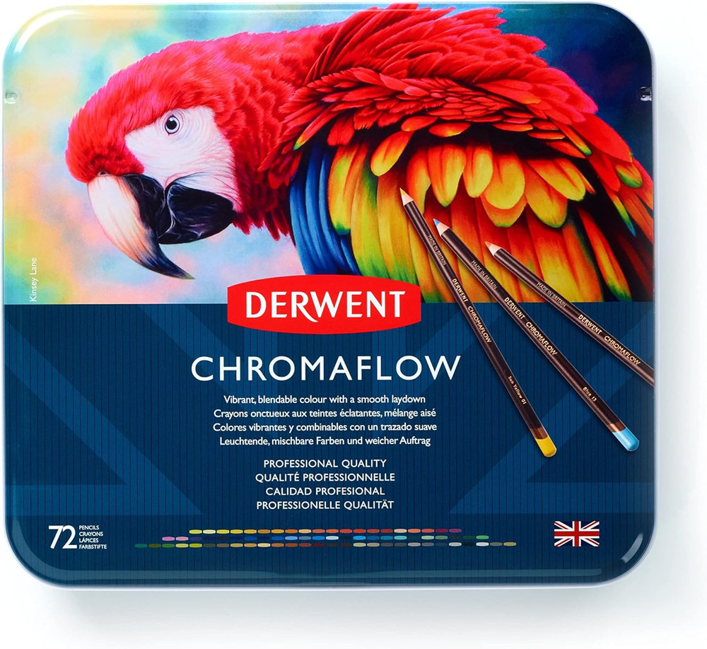Chromaflow Colored Pencils Tin, Set of 72, Great for Holiday Gifts, 4Mm Wide Cor
