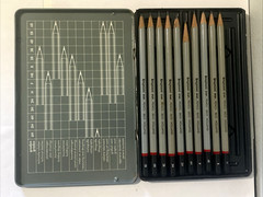 Bruynzeel design artist soft drawing pencil set (10) w/original tin box #8615