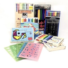 Vintage Art Supply Lot Caran d’Ache Neocolor II Tin Sakura Cray-Pas Staedtler