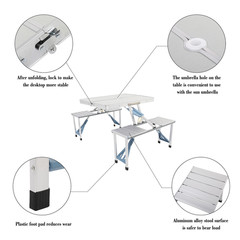 One Piece Folding Table and Chair Aluminum Alloy–YS