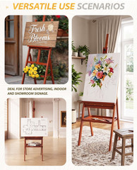Adjustable Wooden Art Easel Stand for Painting, Solid Beech Wood Easel Stand wit