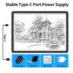 A4 Light Board for Diamond Painting, Super Bright Magnetic Light Pad with Sid…