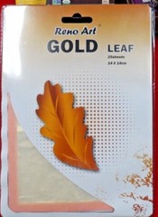 2x Golden leaf sheet 25 pieces craft restoration 14 x 14cm FREE AND FAST POST