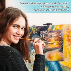 20 Pack Stretched Canvas for Painting 5 x 7 Inches Triple Primed Acid 100% Co…