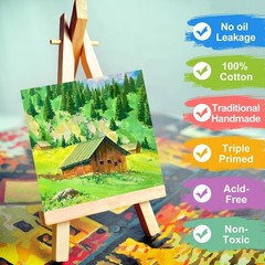 Canvas Boards for Painting, 16 Pack Canvases 5×5 100% Cotton Small Paint Canv…