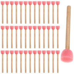 40 Pack Round Sponge Foam Brush 0.6” Paint Sponge Brush Wooden Handle Foam