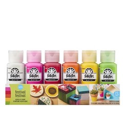 12-Pack Matte Acrylic Craft Paint Set 24 fl oz Festival Colors Non-Toxic